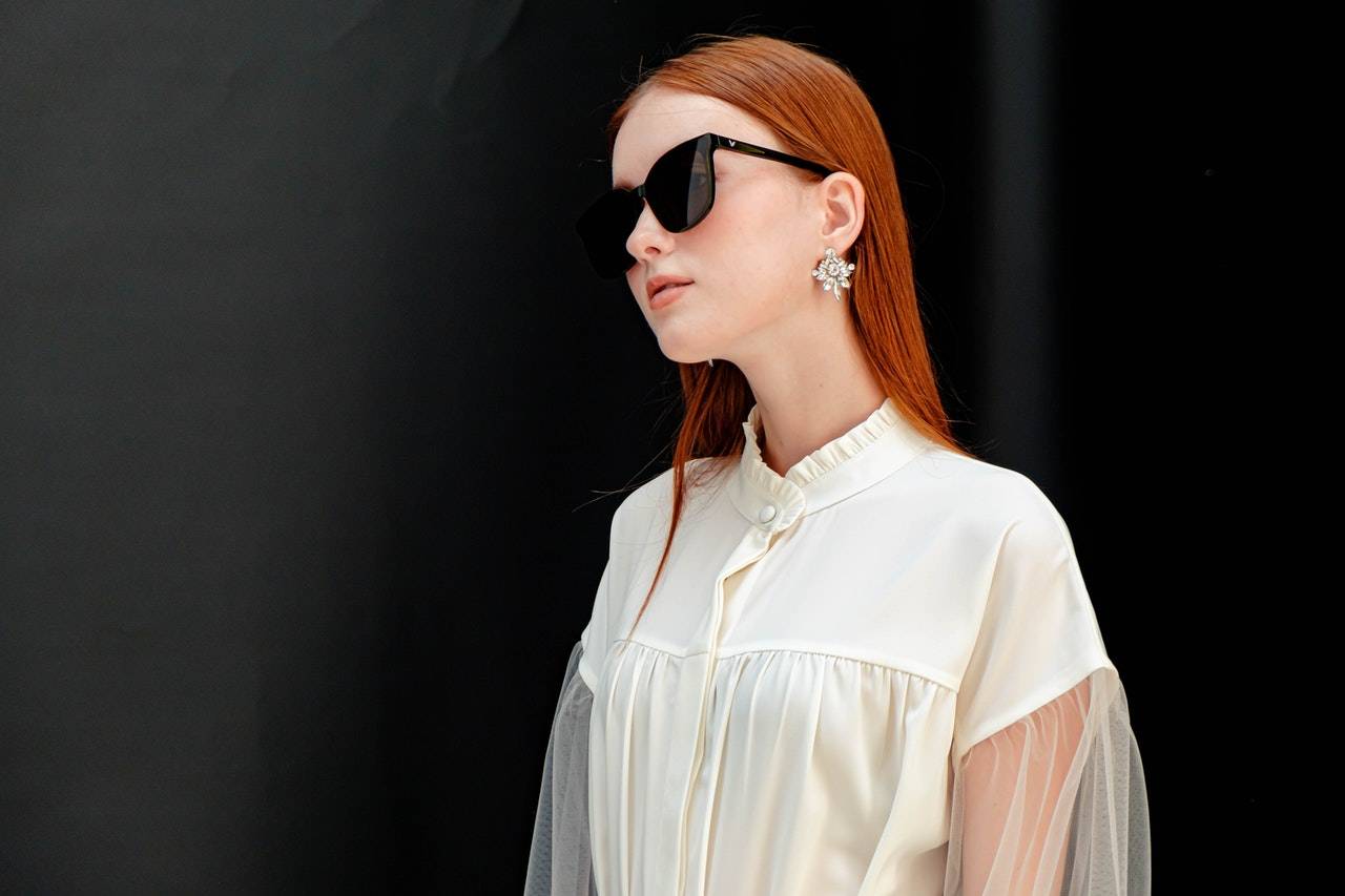 a woman wearing sunglasses